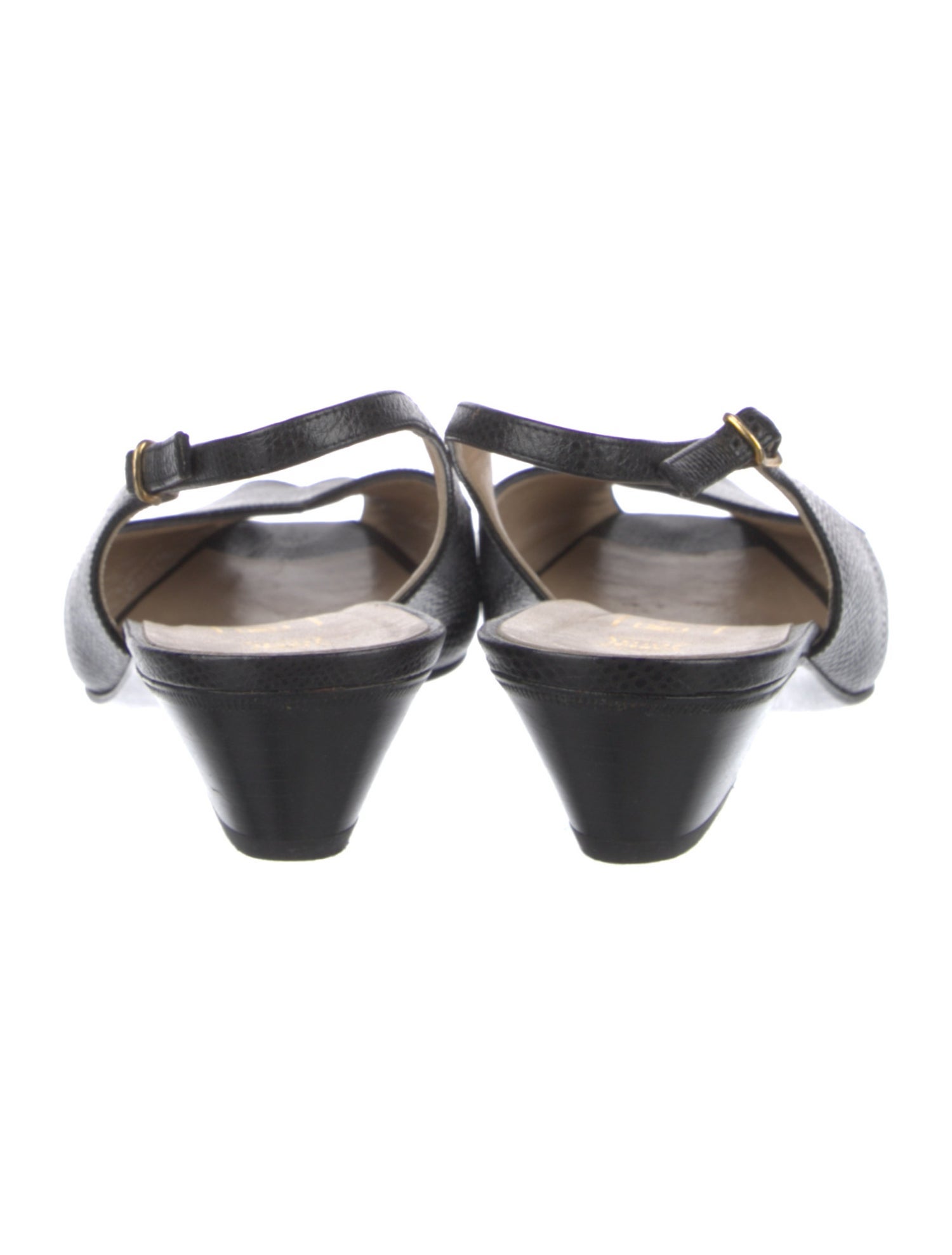 Bruno Magli Embossed Leather Slingback Pumps